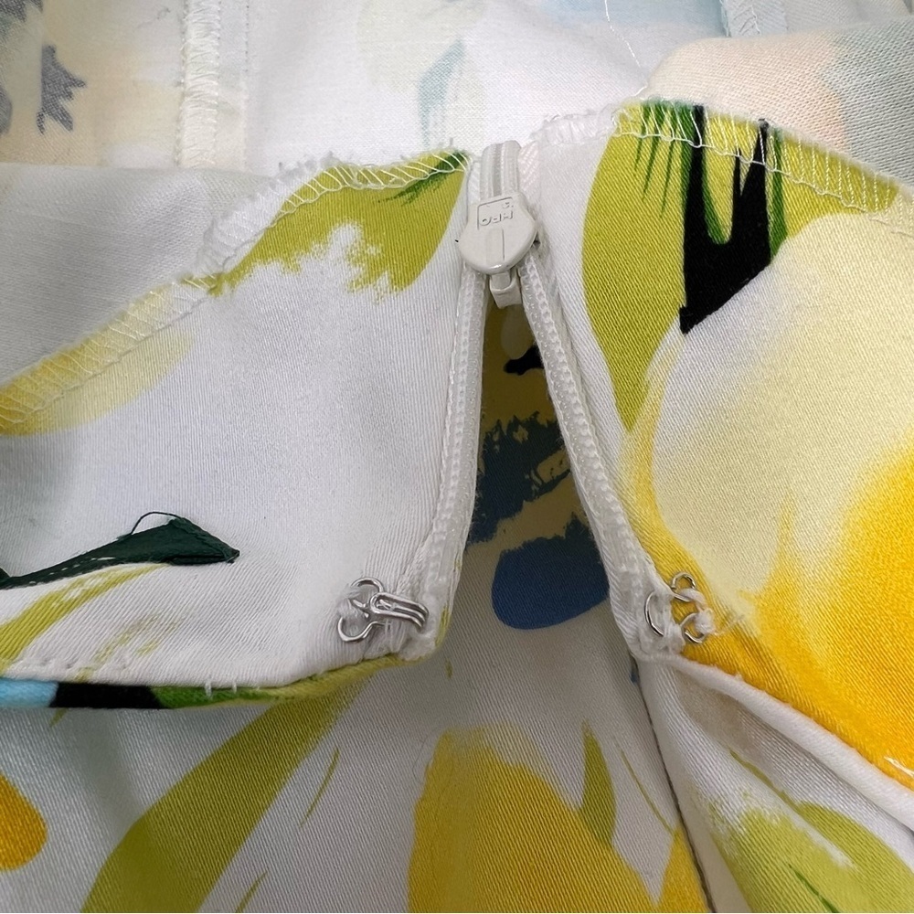 Lauren Ralph Lauren Yellow Floral Print Sleeveless Dress Sz 8 V Neck Knee Length - Picture 15 of 15